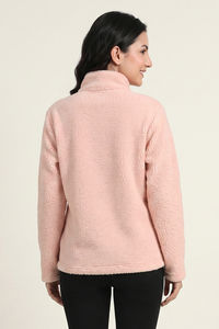 Zivame Sherpa Knit Poly Winter Loungewear Jacket - Peachy Keen — thumbnail 3